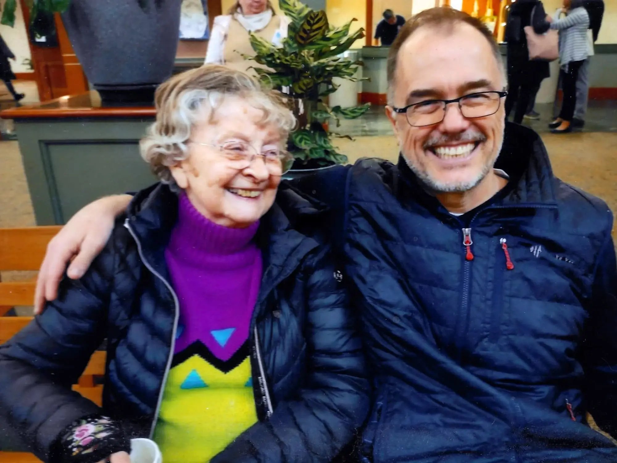 Gordy Fox with his mom, Burnie