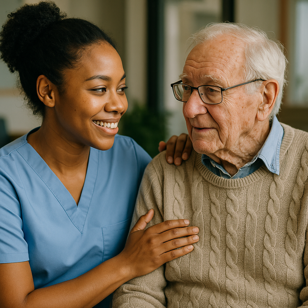 Respect  care team member with senior-1
