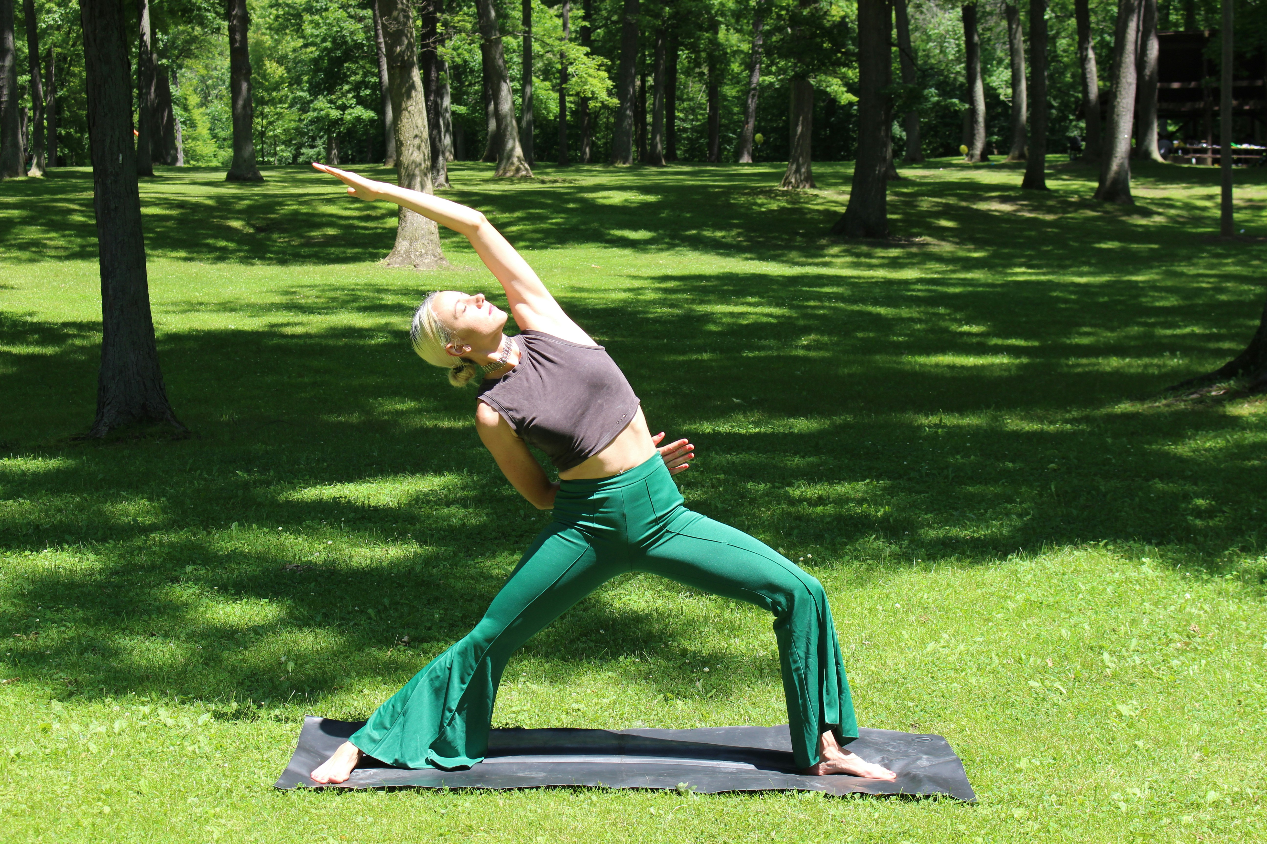 Senior woman practicing balance exercises at home to stay active and independent - Fall prevention home