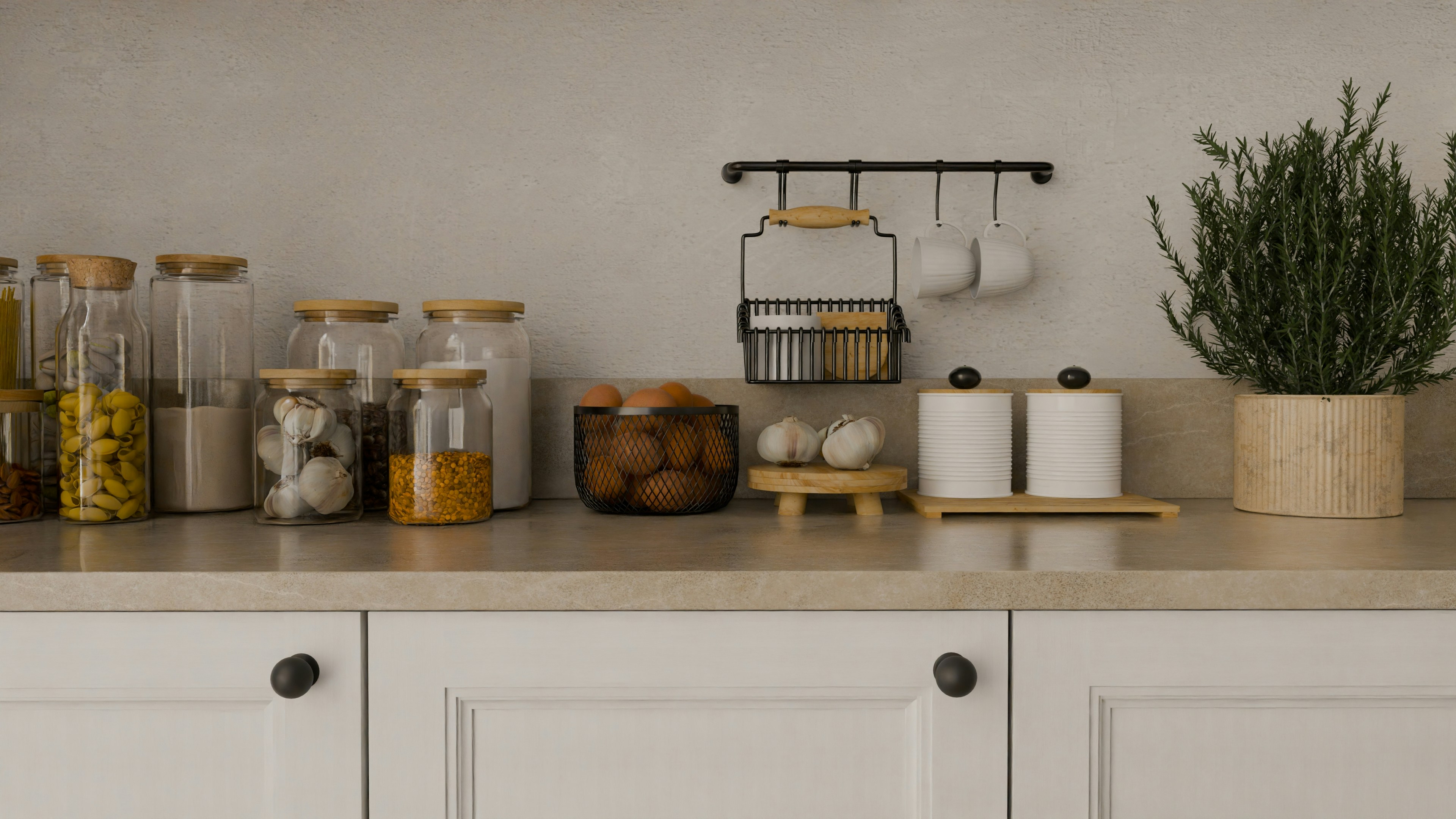 A dementia-friendly kitchen with clearly labeled cupboards and bright lighting - Dementia care at home